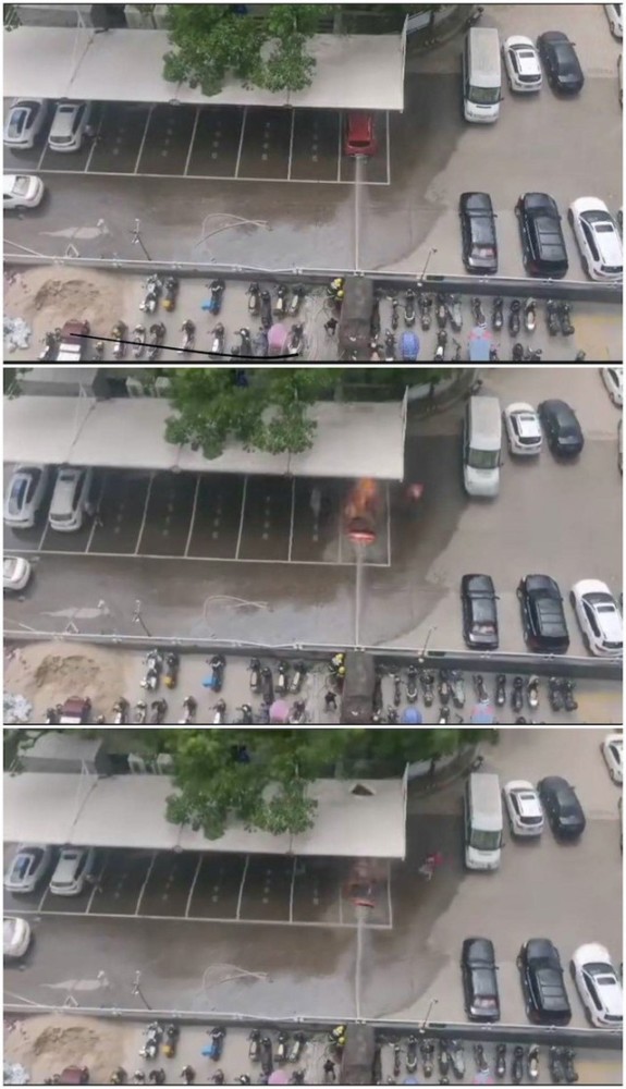 北汽新能源汽車(chē)冒煙遇水又爆炸 電動(dòng)車(chē)起火該怎么做？(圖2)